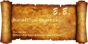 Burdács Beatrix névjegykártya